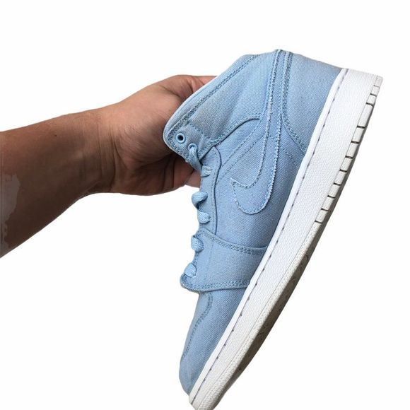 Nike Air Jordan 1 Mid 'Canvas Ice Blue' Size 6.5 - Picture 2 of 10
